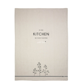 Theedoek | Kitchen & Flowers | Naturel/Zwart | Bastion Collections