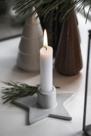 Candleholder Star | Light Grey | voor kaars Ø: 2,2 cm | IB Laursen