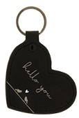 Sleutelhanger Heart | Hello You | Zwart | Bastion Collections