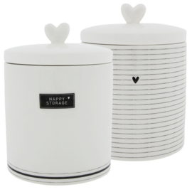 Voorraadpot Happy Storage | Large 1400 ml | Wit/Zwart | Bastion Collections