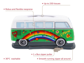 Tissue Box VW T1 Bus Peace | Neoprene Groen