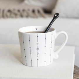 Lepel Koffie/Thee Zwart met Hartje | 14 cm | Bastion Collections