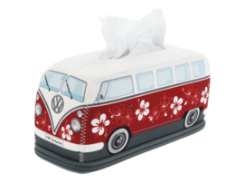 Tissue Box VW T1 Bus Hibiscus | Neoprene Rood/Wit