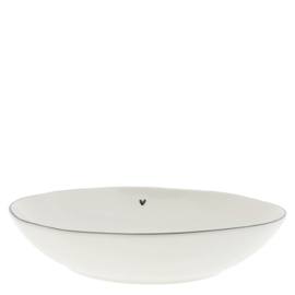 Pasta Plate | Little Heart ♥ | Wit/Zwart | Ø:24 cm | Bastion Collections