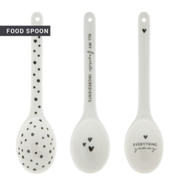 Food Spoon | Yummy | 16 cm | Wit/Zwart | Bastion Collections