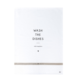 Theedoek | Wash the Dishes | Wit/Zwart | Bastion Collections