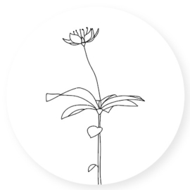 Stickers | Set 10 | Line Flower | Wit