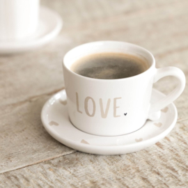 Schotel voor Mok Small Hearts | Titane | 13,5 cm | Bastion Collections