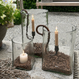 Windlicht Fien Medium | Antiekglas | 29,5 x 21,5 cm | Puur wonen