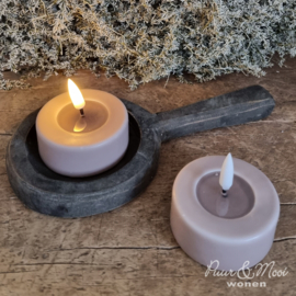 LED Waxinelichtjes Real Flame JUMBO | Dusty Rose | 2 stuks | Ø:6,1 x 5,5 cm | Deluxe Homeart