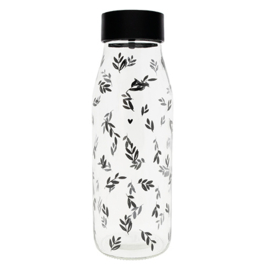 Fles met Schenkdop | Leaves | Zwart | 1 Liter | Bastion Collections