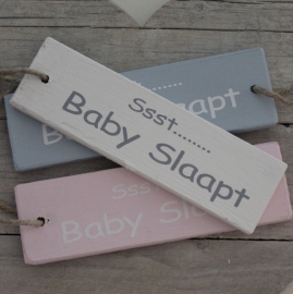 Houten Label "Ssst... Baby Slaapt"