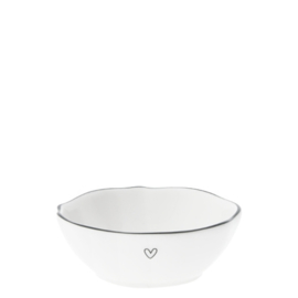 Saus Bowl | Heart | Small Ø: 8cm | Wit/Zwart | Bastion Collections