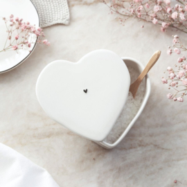 Box Heart | Heart on top | 11,5x5,5 cm | Wit/Zwart | Bastion Collections