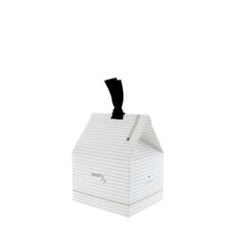 Gift Box Stripes Happy Day | Wit/Zwart/Titane | Bastion Collections