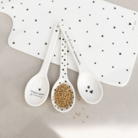 Food Spoon | Yummy | 16 cm | Wit/Zwart | Bastion Collections
