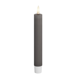 LED Dinner Candle set 2 stuks | Grey | Ø:2,2 x 15 cm | Deluxe Homeart
