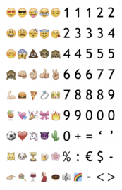 Cijfers & Emoji"s | Set 90 | voor Mini Lightbox A6