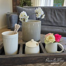 Houten Tray met 3 vakken | Grey
