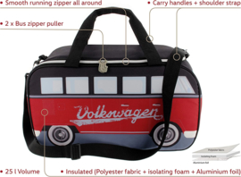 Koeltas VW T1 Bus Rood/Zwart | 25 Liter