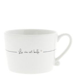 Mok Large | La vie est Belle | Wit/Zwart | Bastion Collections