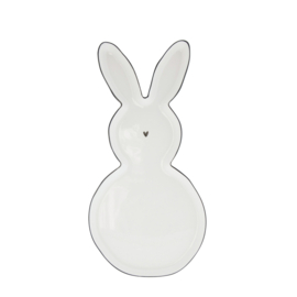 Tray Bunny Black Edge | 30,5 cm | Wit/Zwart | Bastion Collections