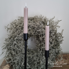 LED Dinner Candle set 2 stuks | Dusty Rose | Ø:2,2 x 15 cm | Deluxe Homeart