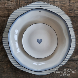 Soup Plate Little Heart ♥ | Iris Blue | Ø:21 cm | Bastion Collections