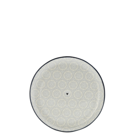 Gebakschotel | Double Dots | Ø:16 cm | Titane/Zwart | Bastion Collections
