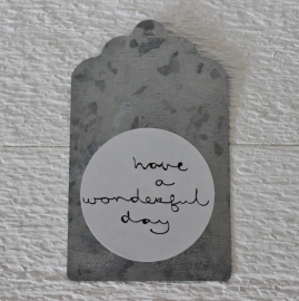 "Have a wonderful day" Stickers Wit/Zwart Set 10 