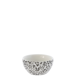 Bowl Mini | Flowers | Ø:6 x 3 cm | Wit/Zwart | Bastion Collections