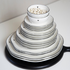 Dessert Plate | Stripes | Ø:19 cm | Wit/Zwart | Bastion Collections