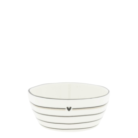 Saus Bowl Stripes | Ø: 9,5 cm | Titane/Zwart | Bastion Collections