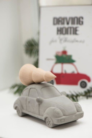 VW Kever | Beton | Kerstboom op het dak | Large