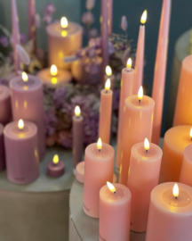LED Dinner Candle set 2 stuks | Light Pink | Ø:2,2 x 24 cm | Deluxe Homeart