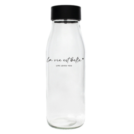 Fles met Schenkdop | La vie est Belle | Zwart | 1 Liter | Bastion Collections