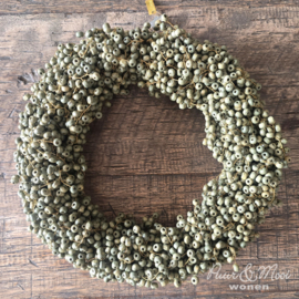Krans met Houten Kralen | Ø:25 x 5 cm | Groen | IB Laursen