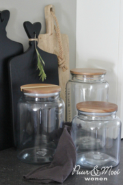 Glass jar w/wooden Cover | 2350 ml | IB Laursen 