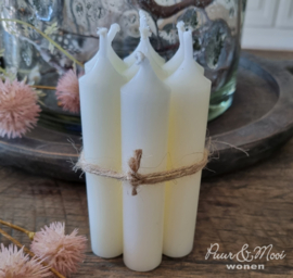 Rustieke Korte Dinerkaarsjes | Ivory Rustic | Set 7 | IB Laursen