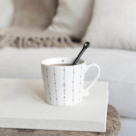 Lepel Koffie/Thee Zwart met Hartje | 14 cm | Bastion Collections