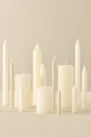 Rustieke Korte Dinerkaarsjes | Ivory Rustic | Set 7 | IB Laursen