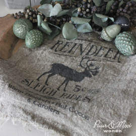 Kerst Shabby Doek | Reindeer Sleigh Rides | 30 x 45