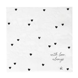 Servetten With Love Always | Large 20 pcs 16,5 x 16,5 cm | Bastion Collections