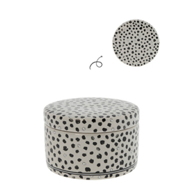 Ceramic Box Confetti | Set 2 stuks Ø: 10 & 12 cm | Titane/Zwart | Bastion Collections