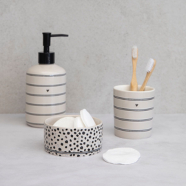 Ceramic Box Confetti | Set 2 stuks Ø: 10 & 12 cm | Titane/Zwart | Bastion Collections