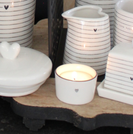 Candleholder | Hartje Open | Wit/Zwart | Bastion Collections 