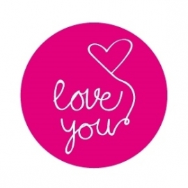 Stickers "Love You" Roze/Wit Set 10