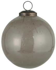 Kerstbal Glas Metal Chips | Grey | Large | IB Laursen