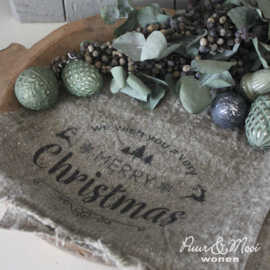 Kerst Shabby Doek | Very Merry Christmas | 30 x 45 