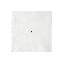 Servetten LOVE | Small | 20 pcs 12,5 x 12,5 cm | Wit/Caramel | Bastion Collections